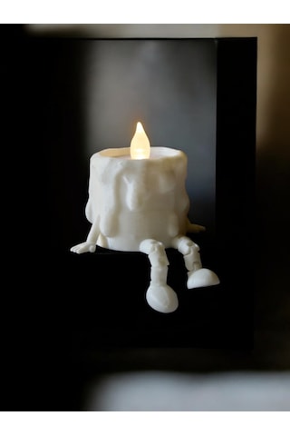 Hareketli Ayaklı Tealight Mum Figürü - Eriyen Sevimli Biblo Dekoratif Mumluk Çok Renkli