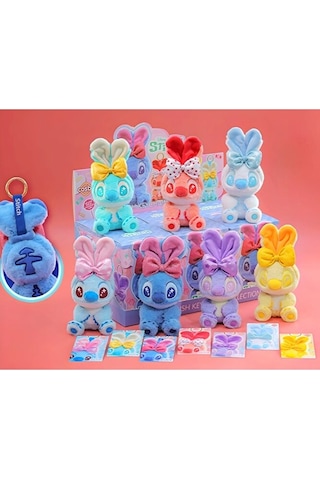 Stitch Peluş Anahtarlık Çanta Süsü -tokalı Renkli Peluş Figür Bli