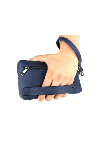 Erkek Lacivert Bileklik Kemerli Ince Portföy El Çantası Lacivert