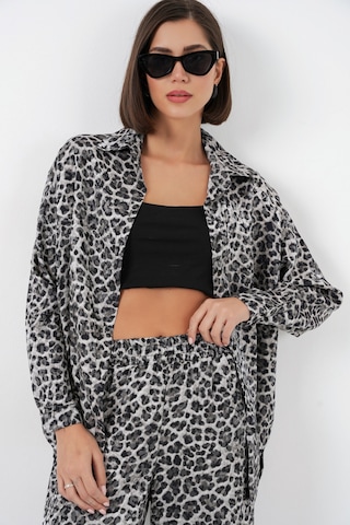 Bigdart 6699 Leopar Desenli Alt Üst Takım - Antrasit