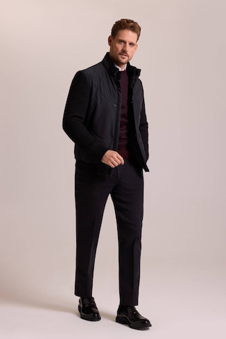 Ysf Erkek Siyah Slim Fit Kolu Trikolu Mont
