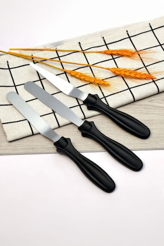 Çelik Silver Pasta Krema Sıva Kek Spatula Seti Sunum Mt233 Çelik Gri Diğer