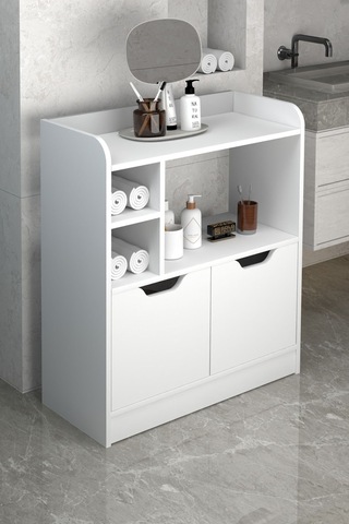 Çok Amaçlı Banyo Dolabı Beyaz 86 Cm Çok Renkli