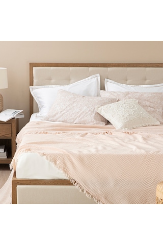 Marfa Çift Kişilik Pike 200x220 Cm Pudra