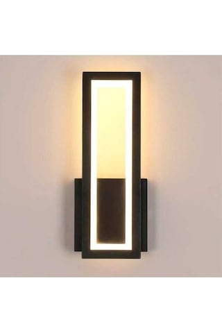 Fastbuy Modern Led Duvar Lambası Siyah Akrilik İç Aydınlatma 3000k Sıcak Beyaz Yatak Oturma Odası Siyah Siyah