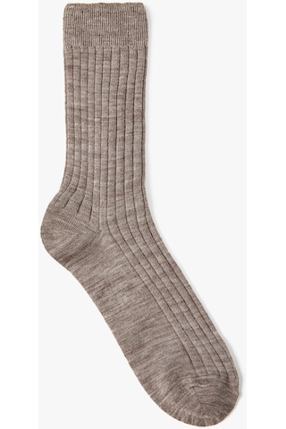 Koton Soket Çorap Kalın Dokulu Yün Karışımlı Kahverengi 4wam80213aa 4WAM80213AA532 Kahve