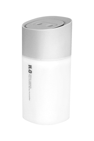 Vkemall 350ml Beyaz Usb Çift Fıçılı Nemlendirici - Araç/ev/ofis Kullanıma Uygun, Renkli Gece Işığı, 100-110ml/saat Buhar Miktarı