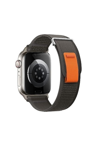 Apple Uyumlu  Watch 42mm 44mm 45mm 49mm 1/2/3/4/5/6/se/7/8/ultra Akıllı Saat Silikon Kordon Ve Kayışı Trail Loop Koyu Gri Turuncu