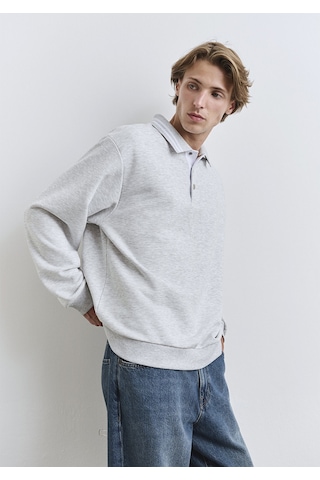 Mavi - Polo Yaka Gri Sweatshirt 0s10390-82498 Gri