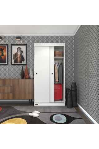 Kenzlife Gardırop Sürgülü Kapaklı Kapılı Karanfil090 Byz Gardolap Dolap