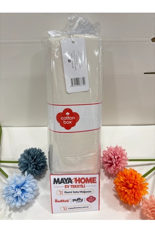 Cotton Box Deluxe Krem Tensel Çift Kişilik Lastikli Çarşaf Seti 160x200+30 Çok Renkli