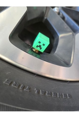 Minecraft Creeper Yeşil Piksel Canavar Yüzlü Araba Uyumlu Sibop Kapağı 4 Adet