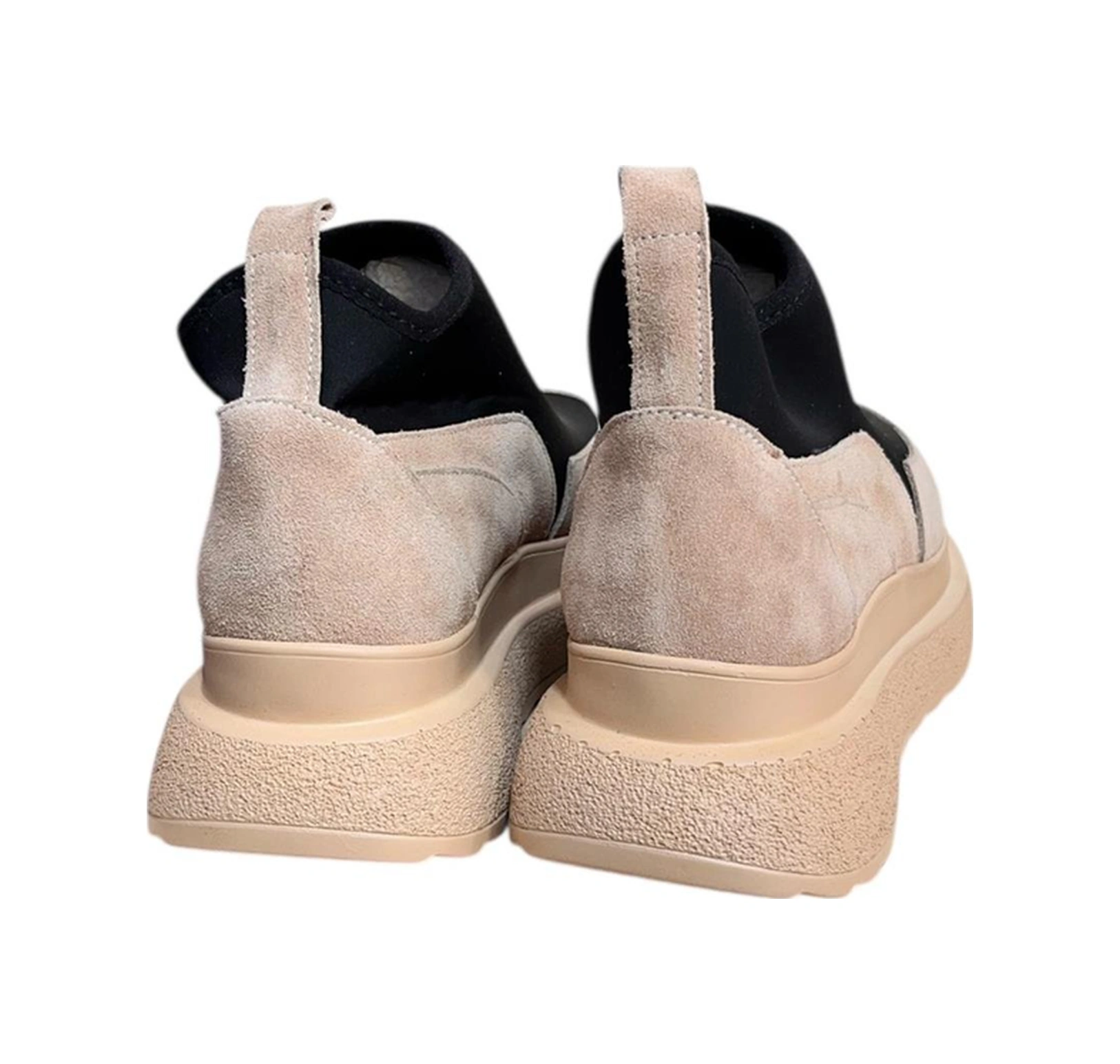 Tufan Shoes Kum Beji Hakiki Deri Süet Strech Yüzlü Bilekte Sneaker Bej