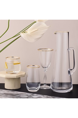 Evaliza 37 Parça Crystalite Bardak Takımı Gold