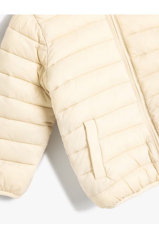 Koton Şişme Mont Kapşonlu Cepli Fermuarlı Ekru 5wmb20009tw Ekru