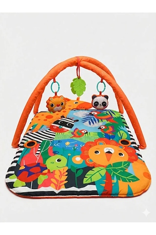 Jungle Play Halısı Bebek Aktivite Halısı Oyuncaklı Oyun Halısı Minderi