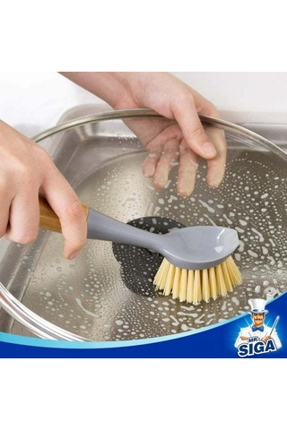 Reedark Ahşap Saplı Mutfak Temizlik Fırçası Seti 2 Adet - Sert Tüy Temizleyici, Tencere, Kase, Lavabo Ve Lavabolar İçin Uygun