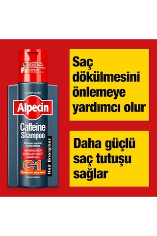 Alpecin Kafeinli Şampuan C1 250ml / Saç Dökülmesini Minimuma İndirmeye Katkı Sağlar Ve Azaltır / Erkekler İçin D