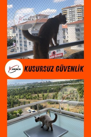 Kedi Balkon Güvenlik Filesi 1.5x19 Mt 3mm İp Kalınlığı 4x4 Gözenekli