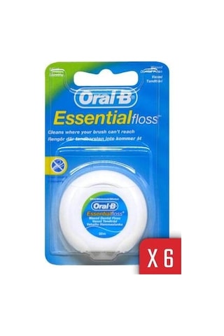 Oral-B Essential Floss Naneli ve Mumlu Diş İpi 50 M x 6 Adet Oral-B Essential Floss Naneli ve Mumlu Diş İpi 50 M x 6 Adet