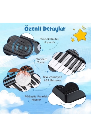49 Tuşlu Usb Bağlantılı 10 Demo Parçalı 8 Ritimli Eğitici Oyuncak Org Müzikli Piyano