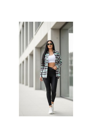 Polologin Butik Yeşil Somon Klasik Ve Şık Ekose Gömlek: Yeşil