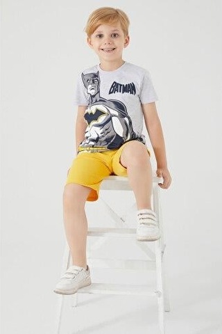 Batman Erkek Çocuk Bermuda Takım Kar Melanj