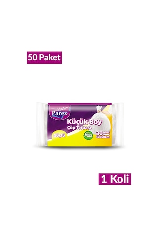 Güçlü Çöp Torbası Küçük Boy 30'lu 40 X 50 Cm 50 Paket 1 Koli