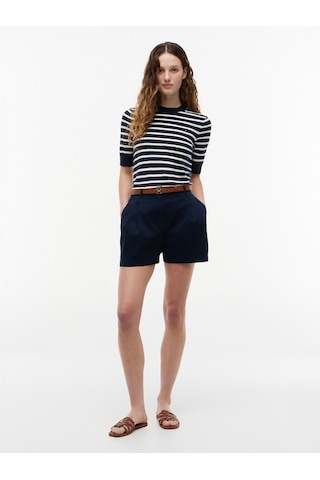 Tommy Hilfiger Cotton Jersey Fıne C-nk Ss Swt Kadın Mavi Kazak - Ww0ww49705