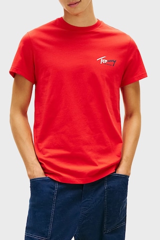 Tommy Jeans Pamuklu Slim Fit Logolu Bisiklet Yaka T Shirt Erkek T Shirt Dm0dm22538 Xl8 Kırmızı Kirmizi