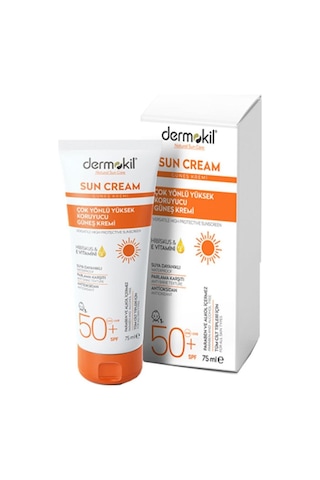 Dermokil Sun Cream Çok Yönlü Yüksek Koruyucu Güneş Kremi SPF 50+ 75 ML
