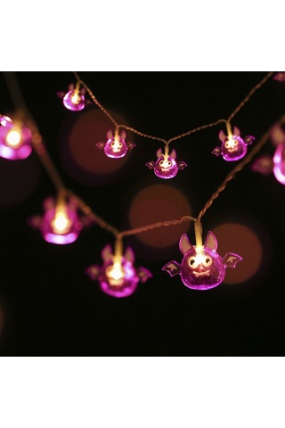Suofeng Halloween Dekoratif Bat Figürlü Işık Zinciri - 1.5m 10led Iki Adet Paket - Ev, Pencere, Duvar Dekoru