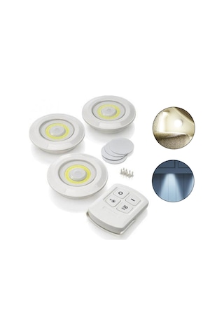 Uzaktan Kumandalı 3 lü Spot Led Lamba Mutfak Dolap Işığı  AL3100