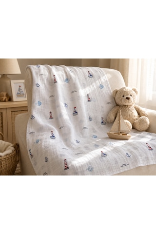 Minora Baby&Kids %100 Pamuk Müslin Bebek Örtüsü Çok Amaçlı Müslin Battaniye - 100 x 100 CM Karışık