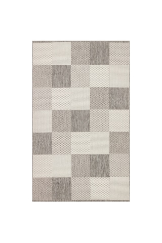Mona Mn01 Geometrik Desenli Gri Modern Salon Halısı Hav Toz Vermez Kaymaz Tabanlı