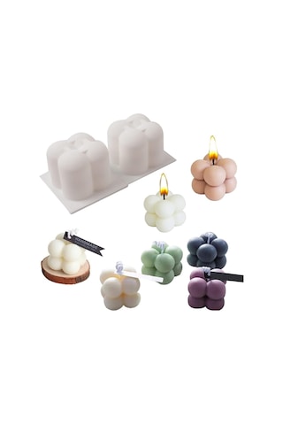 Bubble Mini Mum Kalıbı 2 Adet Beyaz