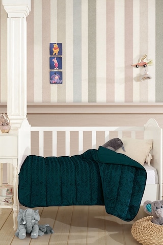 Elart Velvet Bebek Yorgan 150x100 Cm Zümrüt Yeşili
