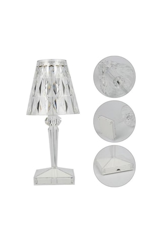 Lw-4 Akrilik Kristal Led Şarjlı Masa Üstü Lamba Beyaz