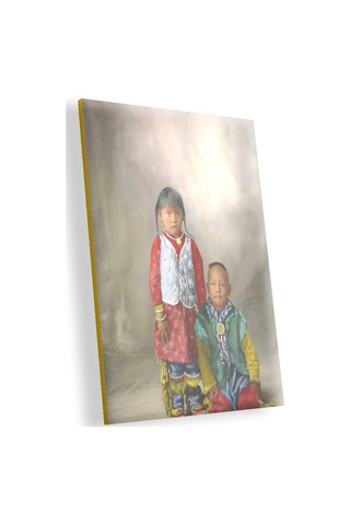 Cakasepetim Kızılderili Çocuklar Renklendirilmiş Fotoğraf Ahşap Mdf Tablo