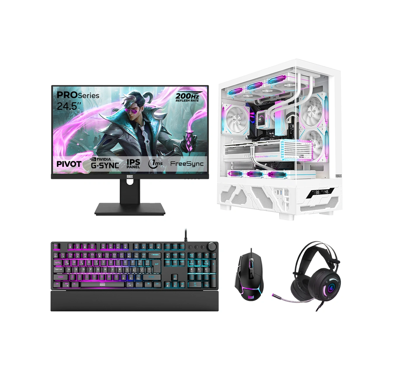 Dragos DRX7757 R7-7700 32 GB 1 TB Nvme SSD 16 GB RTX5060Tİ 24.5" Free Dos Masaüstü Oyuncu Bilgisayarı