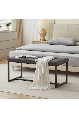 Silla Modern Metal Ayaklı Bench Beyaz - Siyah