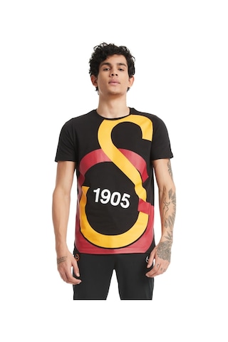 Galatasaray Lisanslı Siyah Büyük Logolu T-shirt Ve 1905 Şal Atkı Siyah