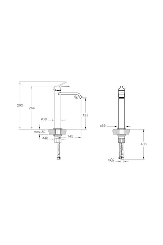Suit Lavabo Bataryası Üst Yüksek Soft Altın A4281474