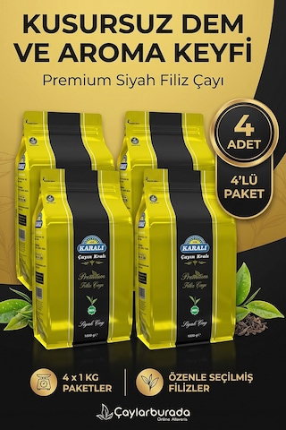 Karali Premium Filiz Dökme Çay 1000 Gr X 4 Adet