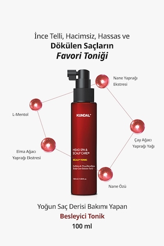 Kafein İçeren Dökülme Karşıtı Saç Derisi Güçlendirici Tonik Kundal Head Spa & Scalp Care Scalp Tonic