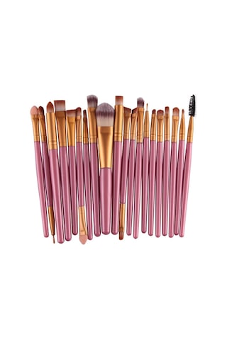 Cbtx Ahşap Saplı Makyaj Fırça Seti Altın - Pembe 20'li