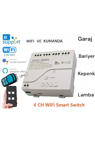 Ewelink Destekli 4 Kanallı Wifi Anahtar 28mm
