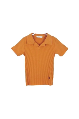 Nk Kids Çocuk Polo Yaka Fitilli T-shirt-14004-tarçın Tarçın