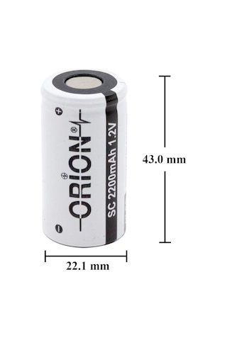 Orion 1.2 V Ni-Cd SC 2200 mAh Şarj Edilebilir Pil
