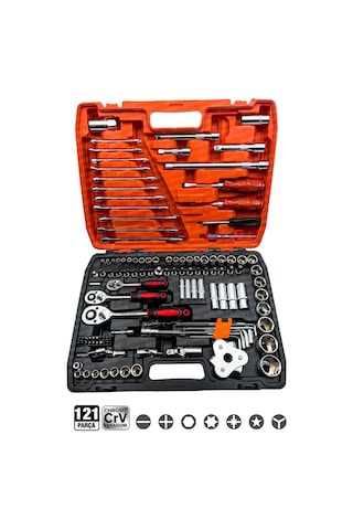 Moonshop 121 Parça Lokma Takımı 1/2-1/4-3/8 Choromo Çelik.